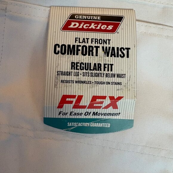 Dickies Mens 44X30 White Painters Pants Comfort Waist Flat Front Flex 44x30 - Picture 4 of 6